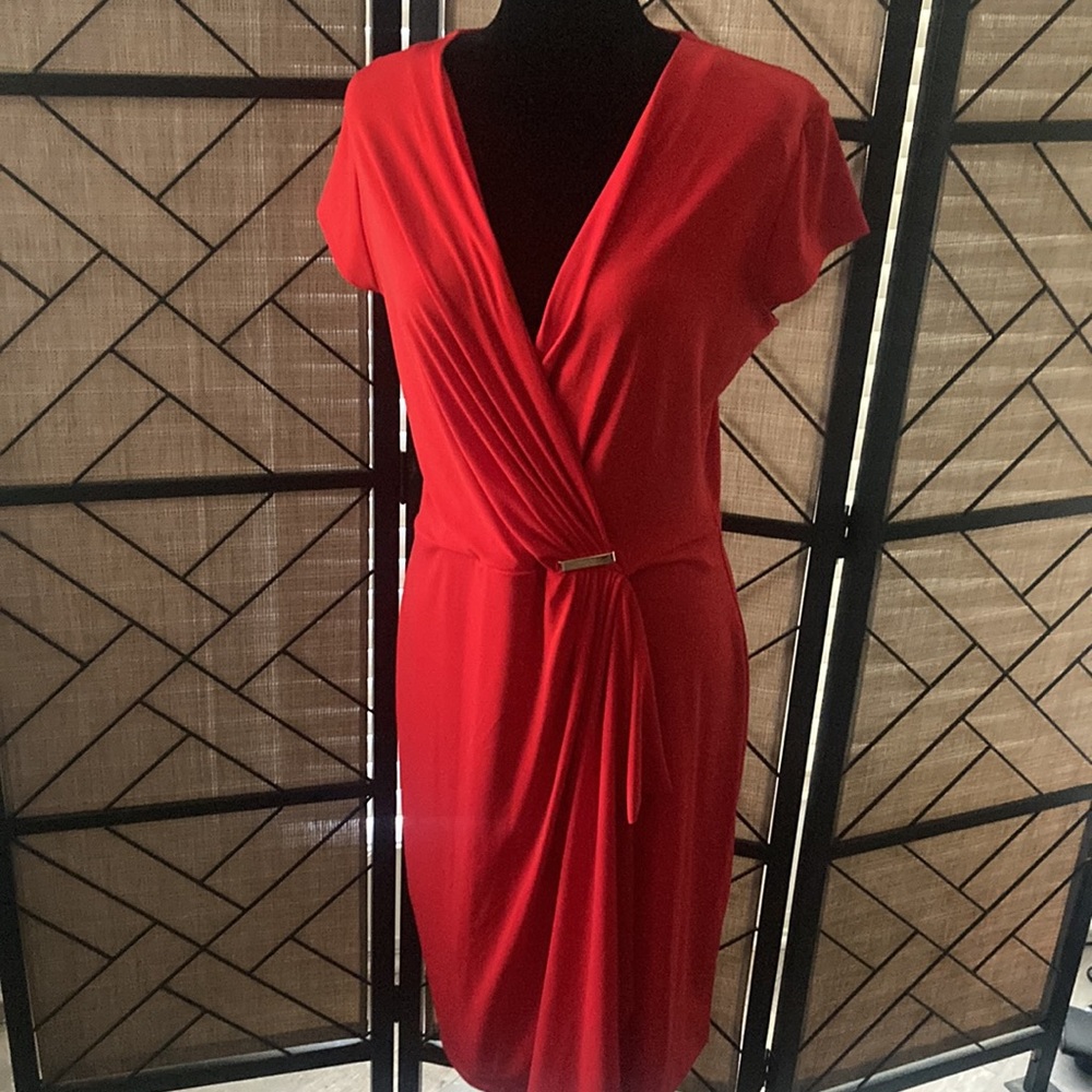 Never worn! Knit Cap-Sleeve Crossover Dress, Created for Macy's